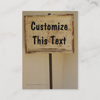 Wooden Sign Vertical Business Card