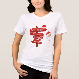 Wooden Signpost Wishes Tri-Blend Shirt