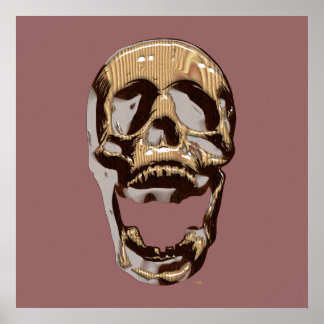 Wooden Skull Poster