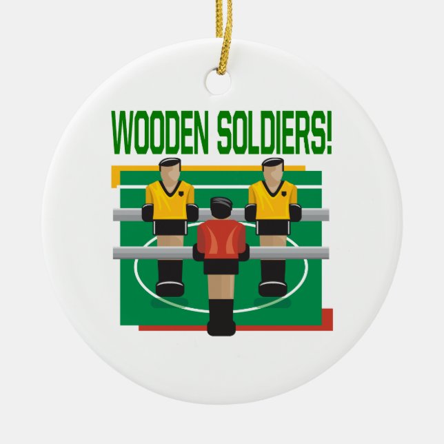 Wooden Soldiers Ceramic Tree Decoration (Front)