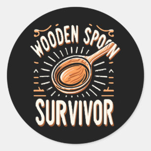 Wooden spoon Survivor Classic Round Sticker