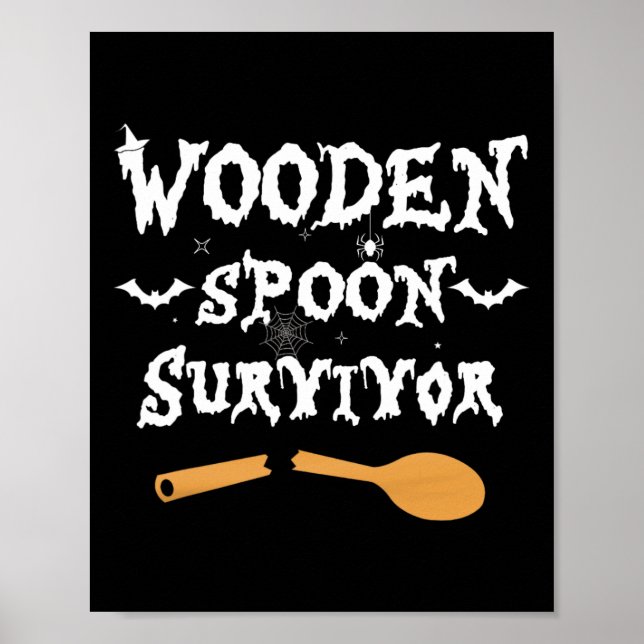 Wooden Spoon Survivor Funny  Halloween Costume Men Poster (Front)