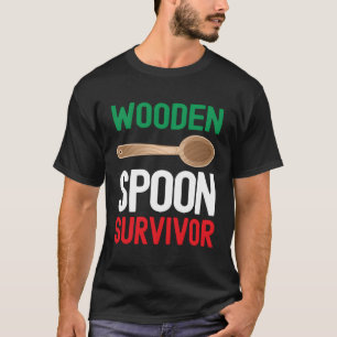 Wooden Spoon Survivor Funny Italian Mum Dad Saying T-Shirt
