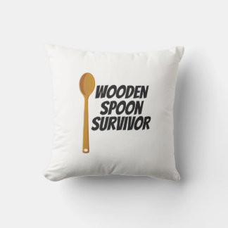 Wooden Spoon Survivor Funny Nostalgia Cushion