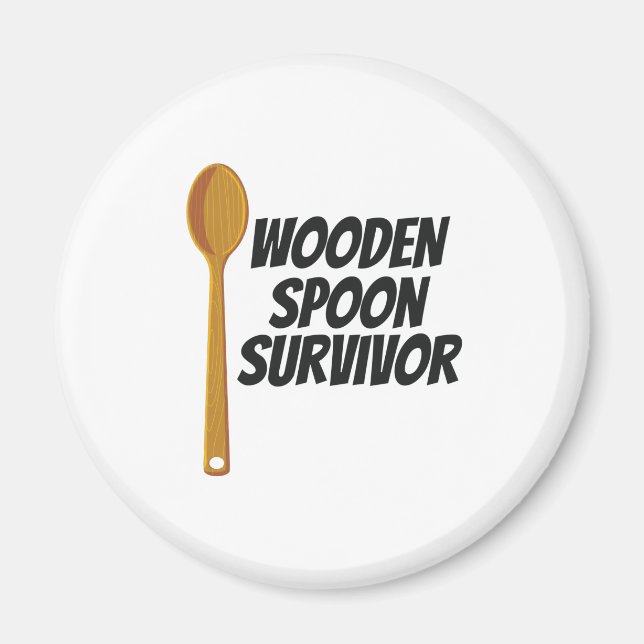 Wooden Spoon Survivor Funny Nostalgia Magnet (Front)