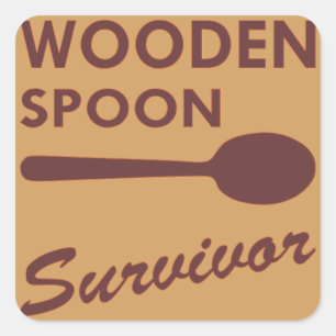 Wooden Spoon Survivor Square Sticker