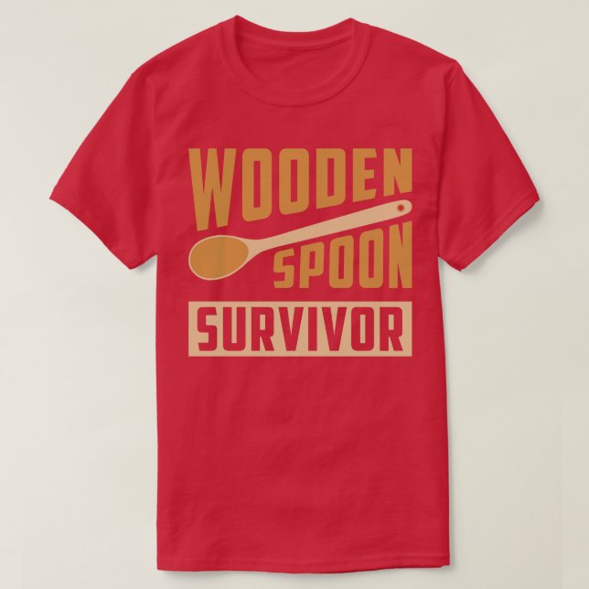 Wooden Spoon Survivor T-Shirt (Design Front)