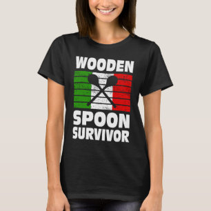 Wooden Spoon Survivor Vintage Retro Italian Humour T-Shirt