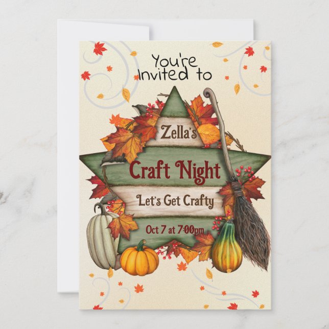 Wooden Star  Invitation (Front)