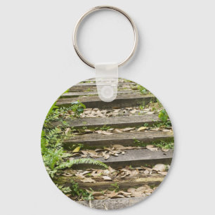 Wooden steps key ring