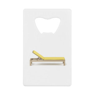 Wooden sun lounger with mattress