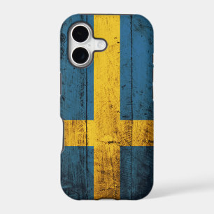 Wooden Sweden Flag