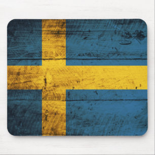 Wooden Sweden Flag Mouse Mat
