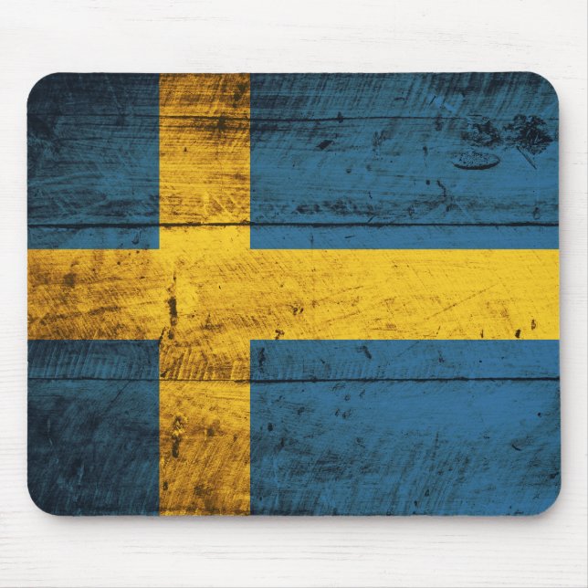 Wooden Sweden Flag Mouse Mat (Front)