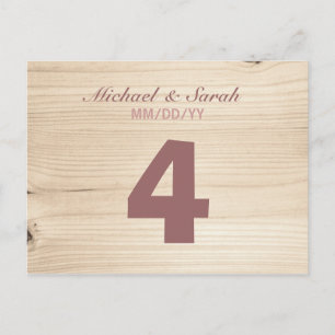 Wooden Table Number Postcard