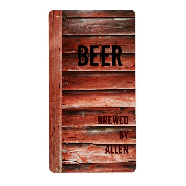 wooden texture beer bottle label (Front)