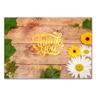  Wooden Texture Floral Wedding Thank You Cards