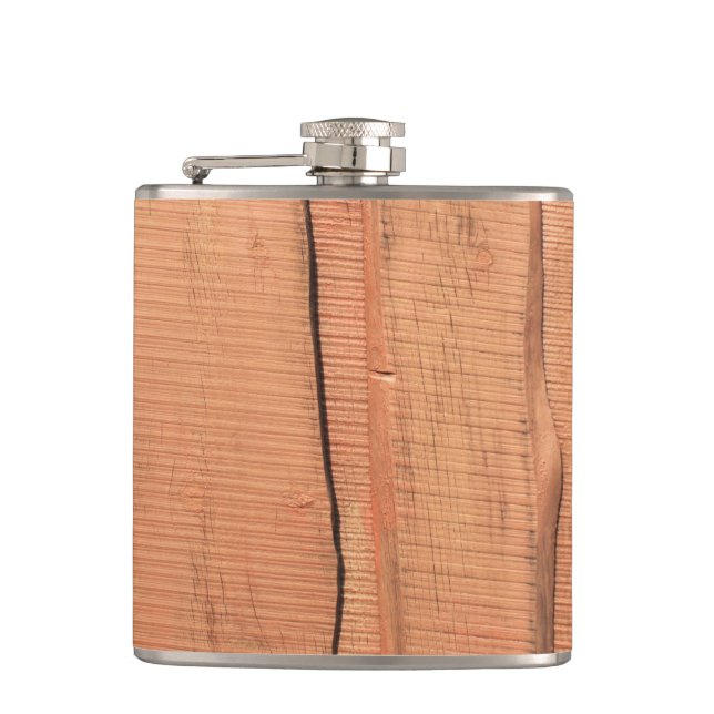 Wooden texture hip flask (Front)