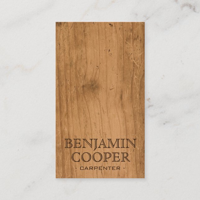 Wooden Texture - Style B Business Card (Front)