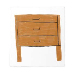 Wooden Three Drawer Chest Home Decor Notepad