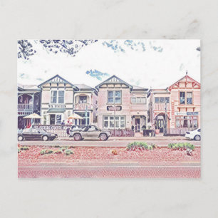 Wooden townhouses in Napier Postcard