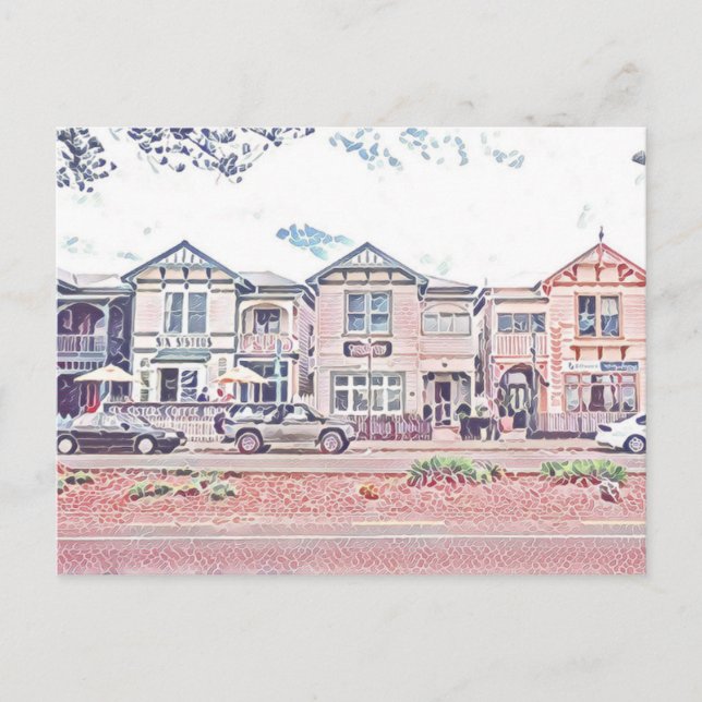 Wooden townhouses in Napier Postcard (Front)