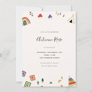Wooden Toys Kids Birthday Invitation