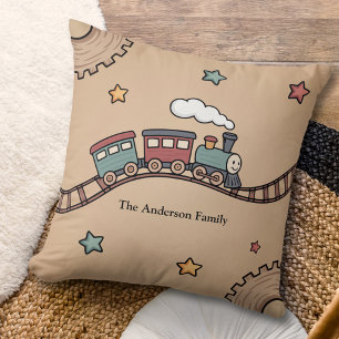 Wooden Train Cushion