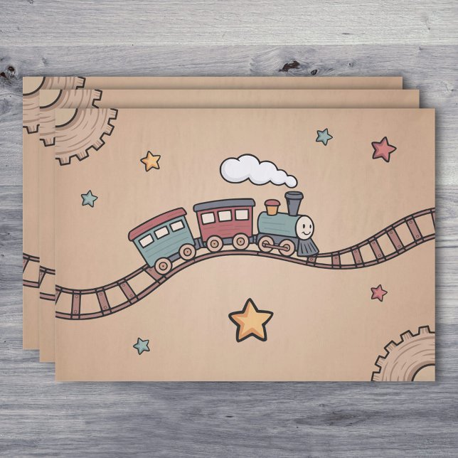 Wooden Train Tissue Paper (Wooden Train Tissue Paper)
