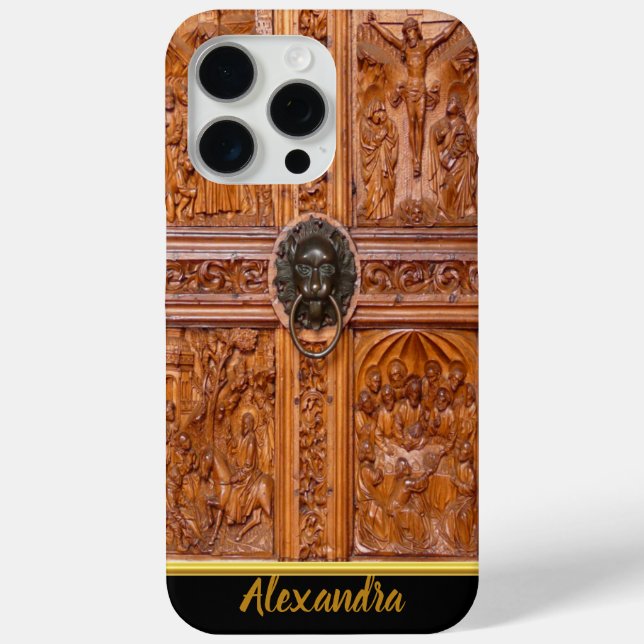 Wooden tree door with with a lion knocker Case-Mate iPhone case (Back)