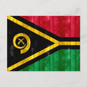 Wooden Vanuatan Flag Postcard