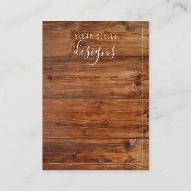 Wooden Vintage Earring Display Card (Front)