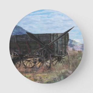 Wooden Wagon Clock