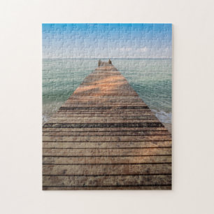 Wooden Walk Path and Sea in Summer Jigsaw Puzzle