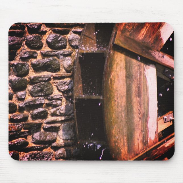 Wooden Water Wheel Nature  Mouse Mat (Front)