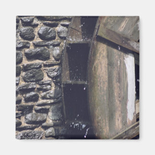 Wooden Water Wheel Nature Photography Magnet