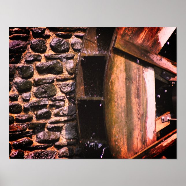 Wooden Water Wheel Nature Photography  Poster (Front)