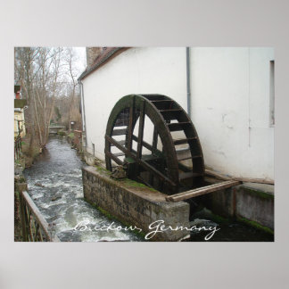 Wooden Watermill Wheel Poster