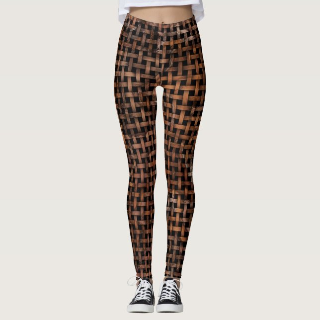 Wooden Weave Pattern Leggings (Front)