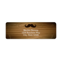 Wooden Western Rope Moustache Party Address Labels