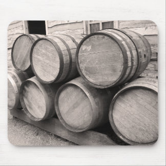 Wooden Whiskey Barrels Mouse Mat