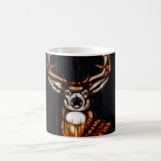 Wooden Wood Deer Rustic Country Personalised Magic Mug (Center)