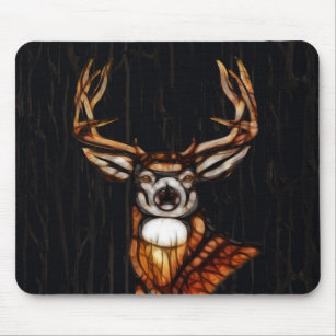 Wooden Wood Deer Rustic Country Personalised Mouse Mat