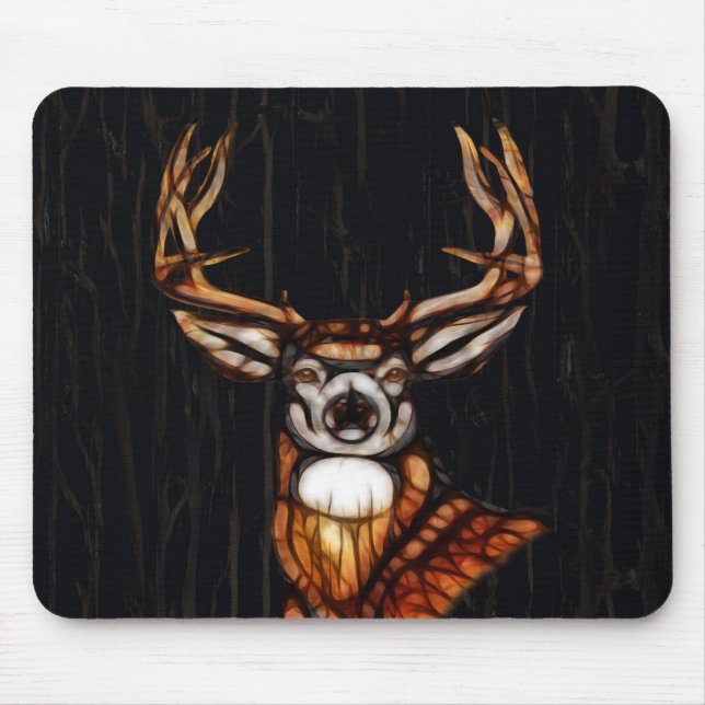 Wooden Wood Deer Rustic Country Personalised Mouse Mat (Front)