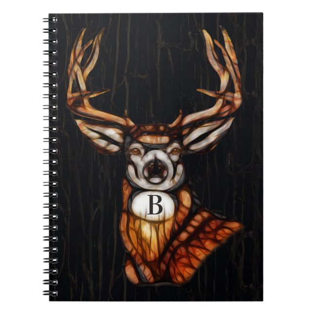 Wooden Wood Deer Rustic Country Personalised Notebook (Front)