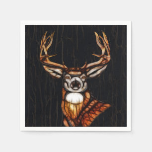 Wooden Wood Deer Rustic Country Personalised Party Napkin