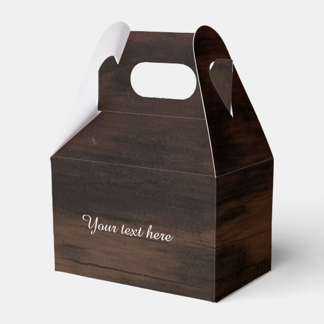Wooden Wood Rustic Birthday Party Favour Boxes (Front Side)