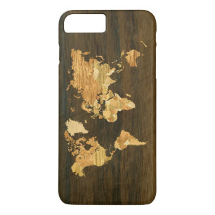 Wooden World Map iPhone 8 Plus/7 Plus Case