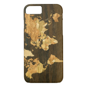 Wooden World Map iPhone 8/7 Case