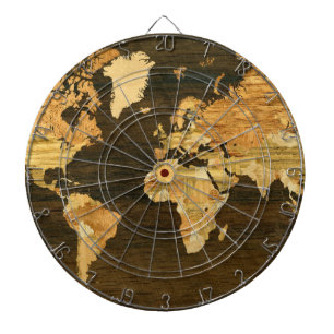Wooden World Map Dartboard